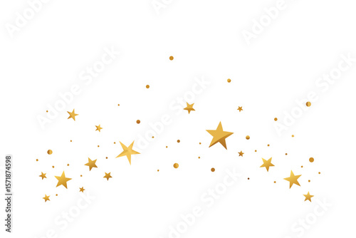 Elegant Gold Foil Confetti And Stars Sprinkled Around