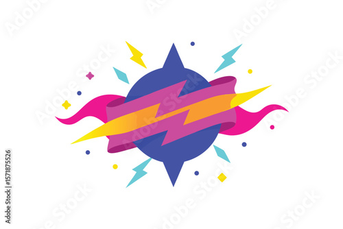 Abstract Neon Paint Burst With Electric Colors And Glow