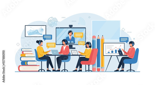 Engaging Online Business Meeting With Data Charts And Professional Interaction