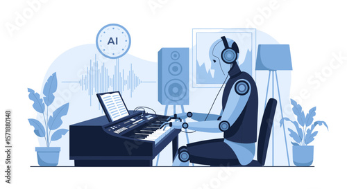 Artificial Intelligence Composer Creates Futuristic Music In A Minimalist Scene
