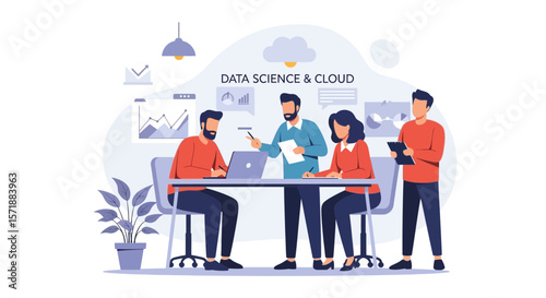 Data Visualization Team Working On Cloud Solution For Business Analytics Report