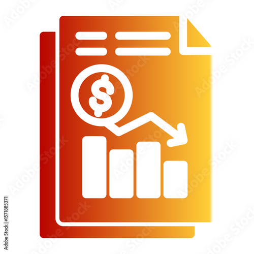 Economic Recession Decline Icon from Accounting Icon Collection (Solid Gradient Style)