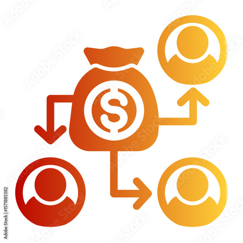 Dividend Income Investment Icon from Accounting Icon Collection (Solid Gradient Style)