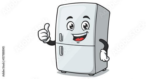 Happy Refrigerator Mascot Giving Thumbs Up