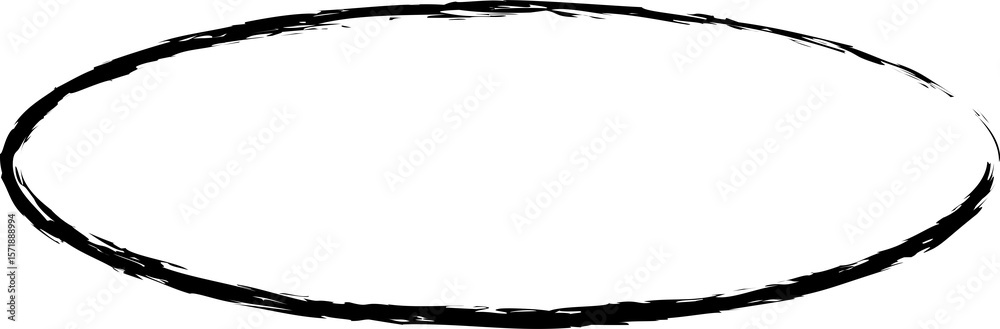 Obraz premium Oval frames brush painted, ink stamp, circle banner