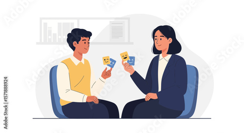 Business Team Members During a Meeting Discussing Emotions and Psychological Well-being