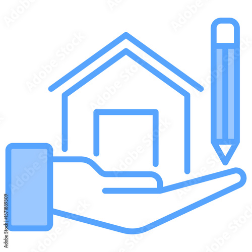 Mortgage Planning Blue Icon
