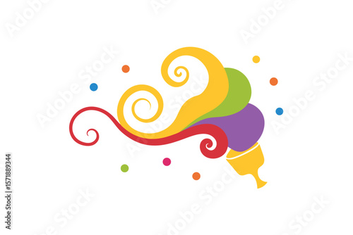 Oil Based Thick Paint Texture With Carnival Confetti