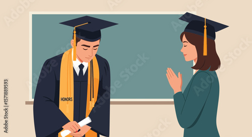Graduation Ceremony Honors Achieved Congratulations Student Success Celebration Education