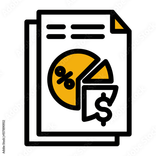Income Margin Analysis Icon from Accounting Icon Collection (Outline Color Lineal Style)