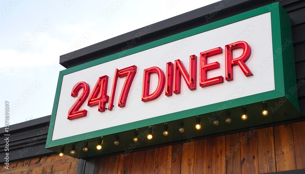 Obraz premium Exterior sign for a 24/7 diner