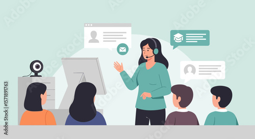 Effective Virtual Instructor Teaching Group Online Course with Student Interaction