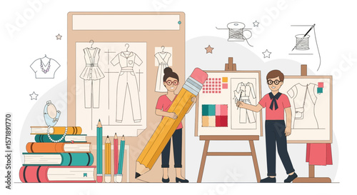 Creative Fashion Designers Collaborate On Innovative Garment Designs Project