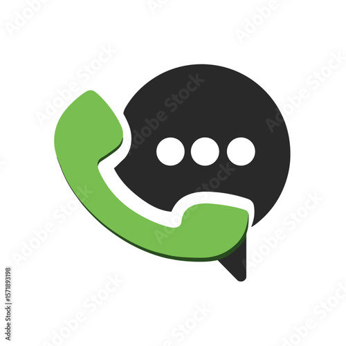 Phone and message bubble icon representing communication, support and messaging apps
