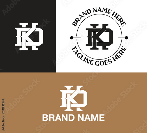 DK monogram logo collection, KD logo design monogram, KD  business logo template, DK luxury logo design