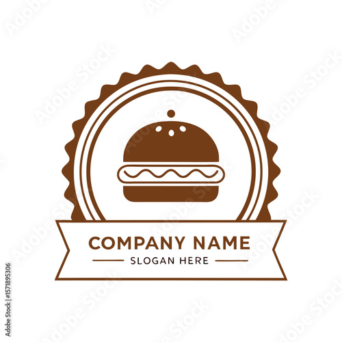 Restaurant logo with a burger