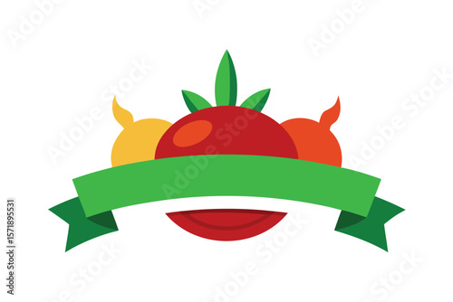 Vegetable Platter With Curled Ribbon In Front On White