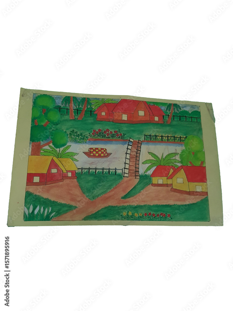 Obraz premium Bridge to the Heart of the Village.PNG/JPEG