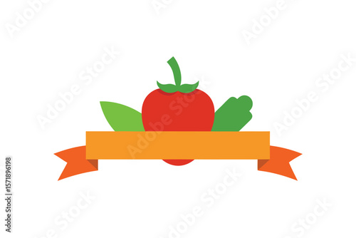 Flat Lay Of Veggie Combo With Ribbon On Bottom Edge
