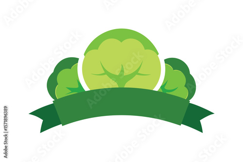 Cabbage Cauliflower And Broccoli With Curved Ribbon Design