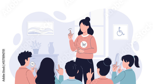 Sign Language Class For Deaf Students Communication Accessibility Education