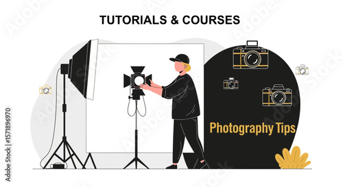 Photography Studio Lighting Setup With Photographer For Tutorials And Courses