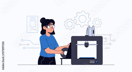 Woman Engineer Designs and Builds Prototype Model Using 3D Printing Technology