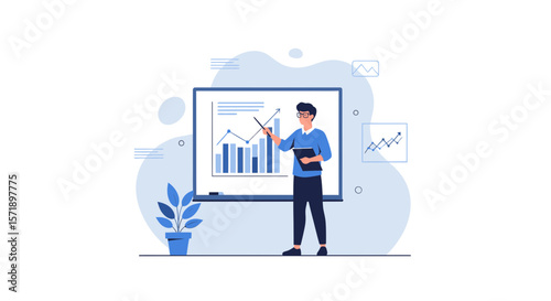 Presentation Of Business Statistics And Development With Man Explanation Concept