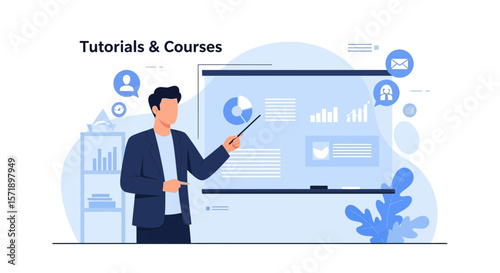 Presenting Business Data Strategy With Tutorial Course For Online Learning