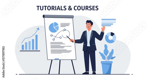 Presenting Business Strategy In Presentation for Tutorials and Courses