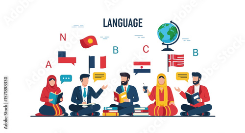Multicultural Group Learning Different Languages At An International School