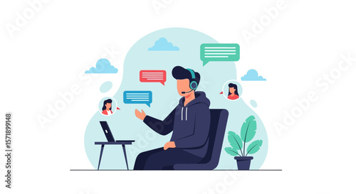Professional Online Communication Between Team Members Using Digital Devices