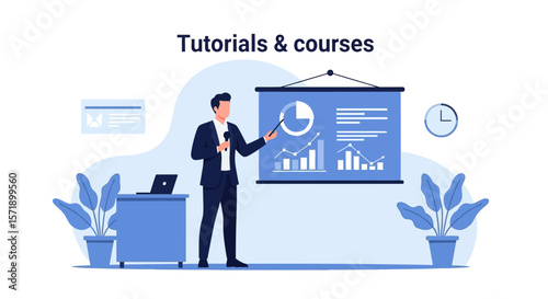 Professional Presenter Explaining Business Data During A Meeting or Conference