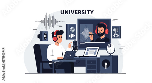 Online Education Podcasting From Home Broadcasts University Studies and Courses