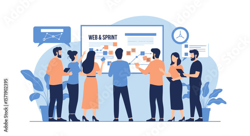 Team Planning Web and Sprint Project Using Agile Methods and Visual Project Management