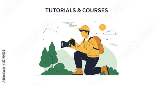 Outdoor Photography Enthusiast Capturing Images In Nature For Online Tutorials Courses