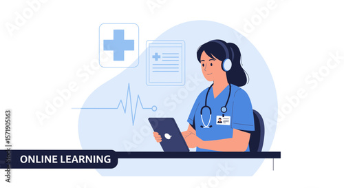 Virtual Healthcare Professional Providing Online Medical Assistance for Telemedicine
