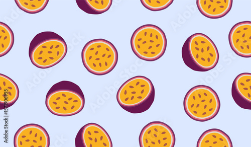 Cute passion fruit pattern background vector design