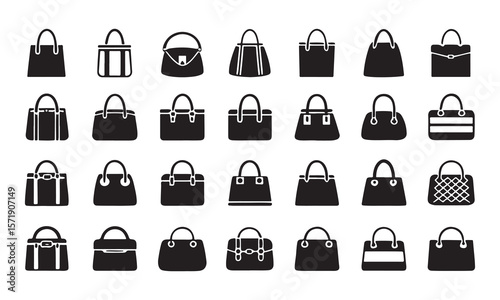 Assorted handbag icons purse tote