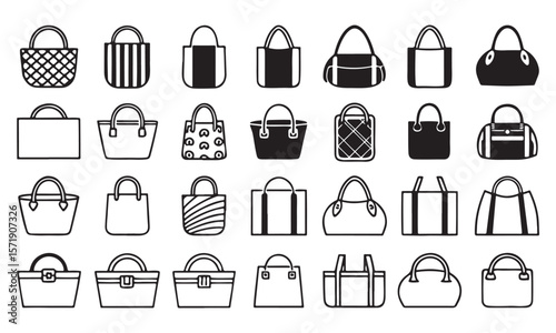 Assorted handbags and tote bags purse accessory