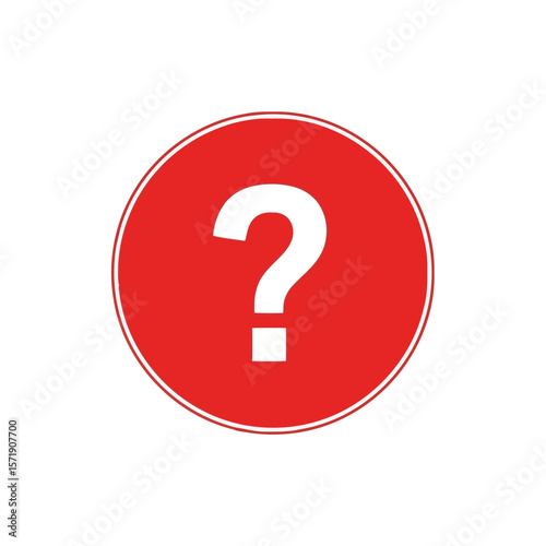 A red circle contains a white question mark, isolated on white background, indicating inquiry or uncertainty