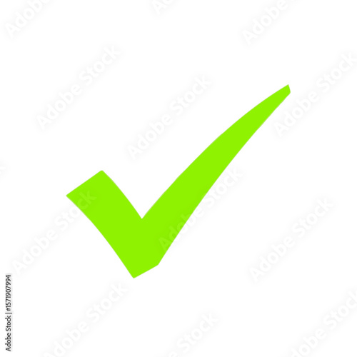 A green check mark indicates approval, isolated on white background