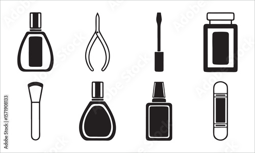 Cosmetic bottles and tools nail polish cuticle nippers
