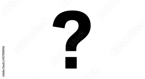 A bold black question mark stands prominently isolated on white background, symbolizing uncertainty and the search for answers