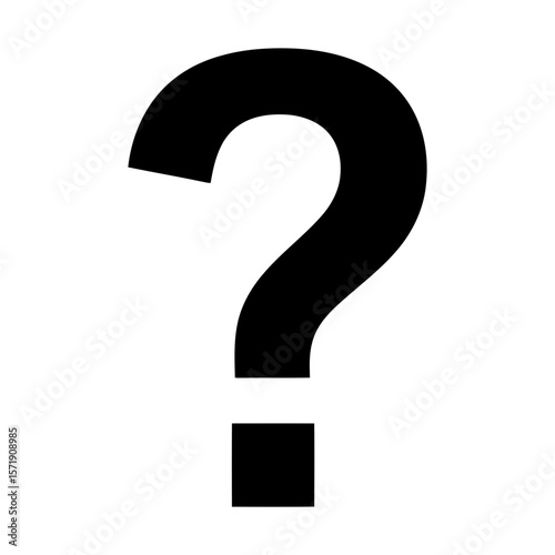 A black question mark is displayed on a white background, symbolizing inquiry and uncertainty