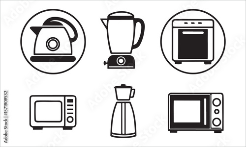 Kitchen Appliance Icons kitchen appliances kettle