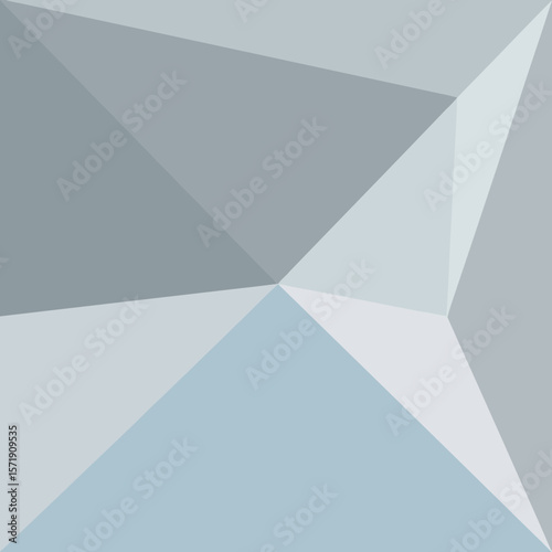 A modern abstract background with geometric triangles and polygons in shades of grey and blue, creating a lowpoly mosaic pattern