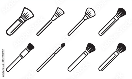 Makeup brushes collection cosmetic tools beauty accessories