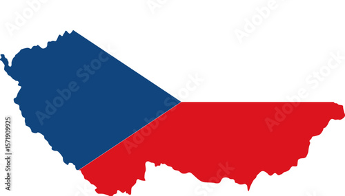 Map with flag of Czech Republic