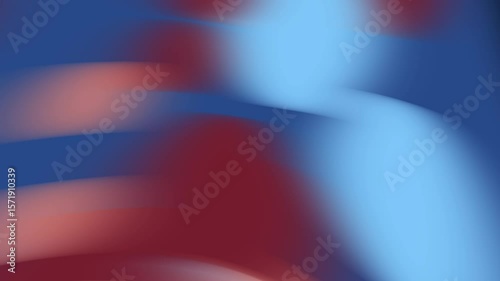 Abstract blend of red and blue colors creating a dynamic wave pattern in a serene backdrop